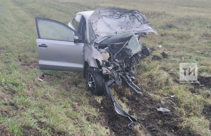 В Татарстане водитель легкового авто погиб, вылетев в лоб встречной фуре (фото)