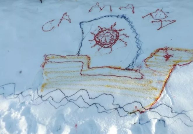 В Янги Болгарах учились рисовать на снегу