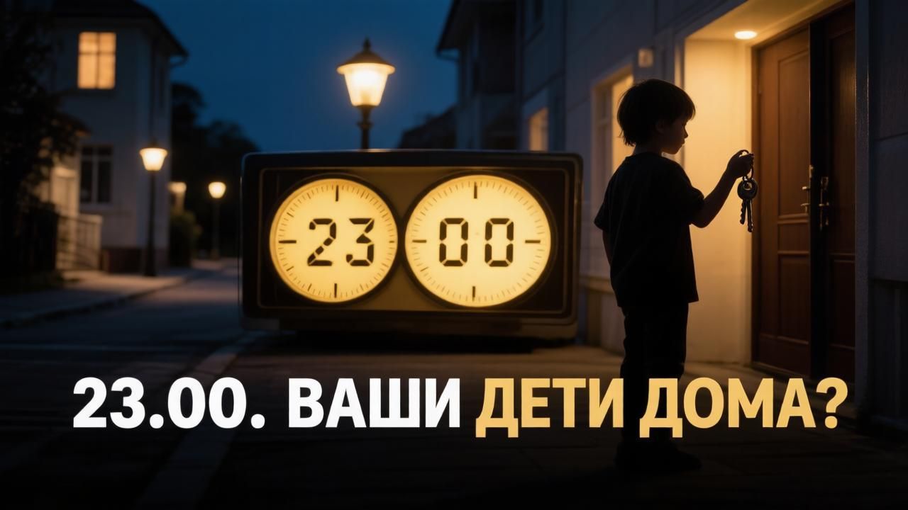 Родителям напоминают: с 23.00 детям не место на улице