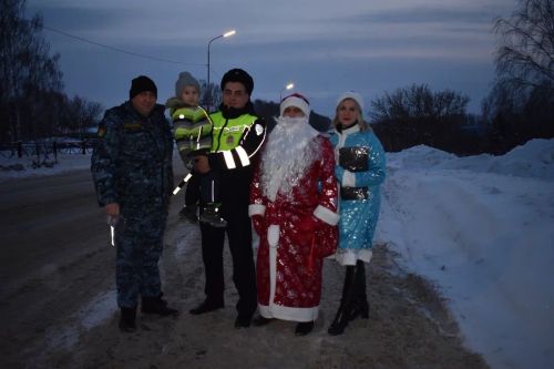 В Верхнем Услоне на дорогу вышел новогодний патруль