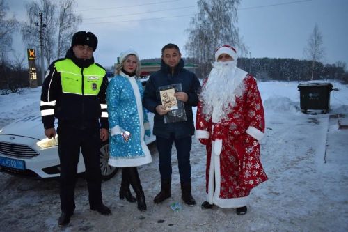 В Верхнем Услоне на дорогу вышел новогодний патруль