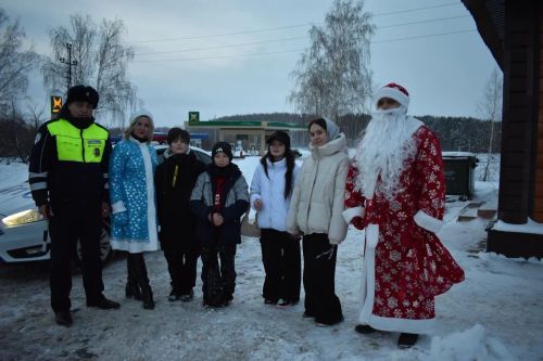 В Верхнем Услоне на дорогу вышел новогодний патруль
