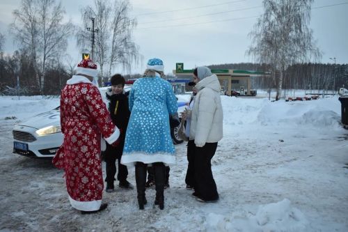 В Верхнем Услоне на дорогу вышел новогодний патруль
