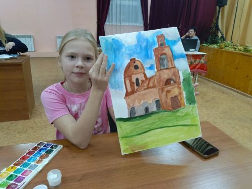 Мастер-класс по рисованию Троицкого храма в Кильдеевском ДК