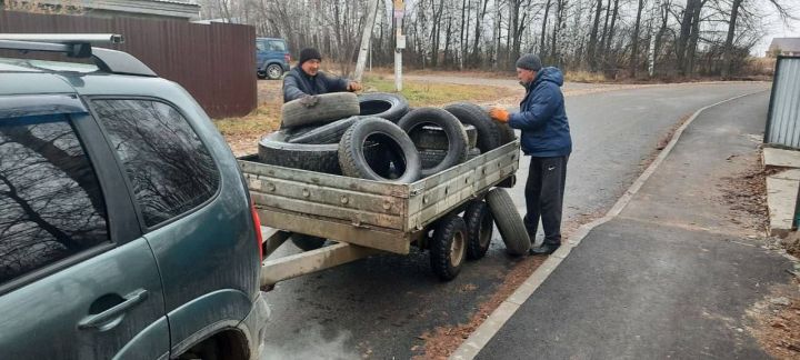 Верхнеуслонцы собрали более 10 тонн старых автопокрышек