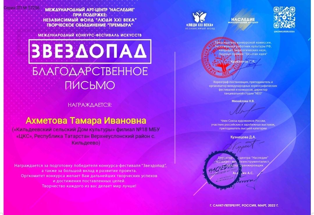 Кильдеевские театралы стали победителями Международного конкурса искусств