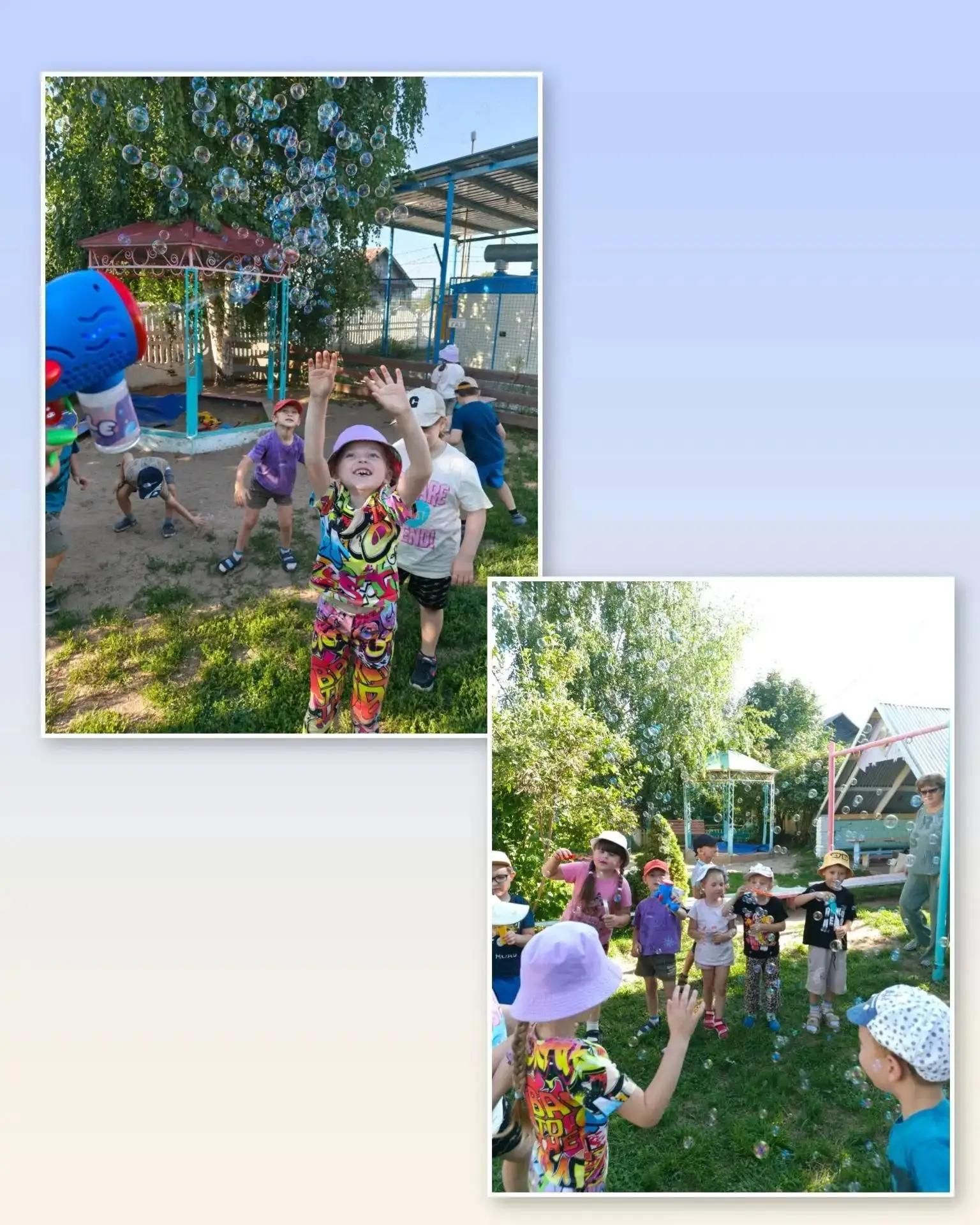 Балалар бакчасында Сабын куыклары көне үтте