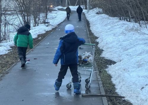 В Верхнем Услоне двое ребят убрали мусор на дорожке от магазина до своих домов