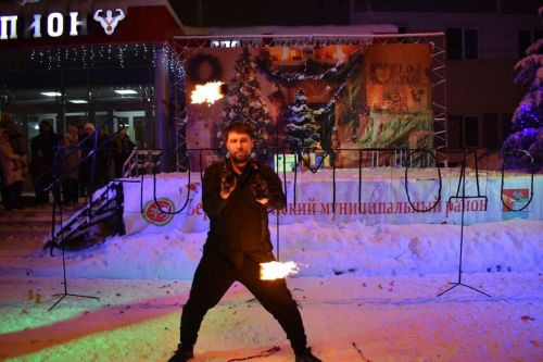 Новогодний концерт прошел у главной елки в Верхнем Услоне
