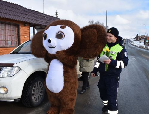 В Верхнем Услоне и Иннополисе девушек с 8 марта поздравлял Чебурашка