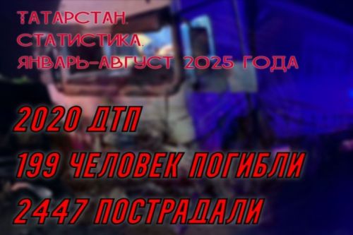 199 человек погибли в ДТП в Татарстане за восемь месяцев 2025 года