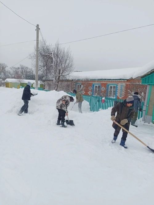 Школьники в Татарско-Бурнашевской школы расчистили дворы для пожилых