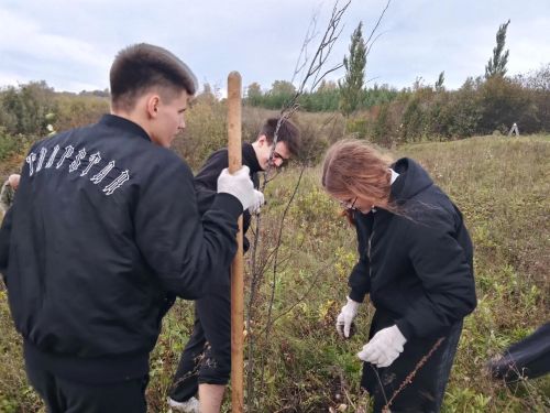 Кураловские школьники благоустроили родник и высадили 23 дерева