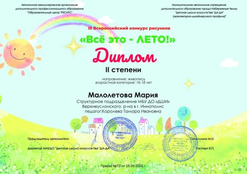 Воспитанники ДШИ Иннополиса победили на конкурсе «Всё это — ЛЕТО!»