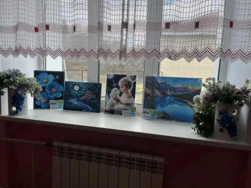 Мәктәптә алмаз мозаикасы техникасы күргәзмәсе узды