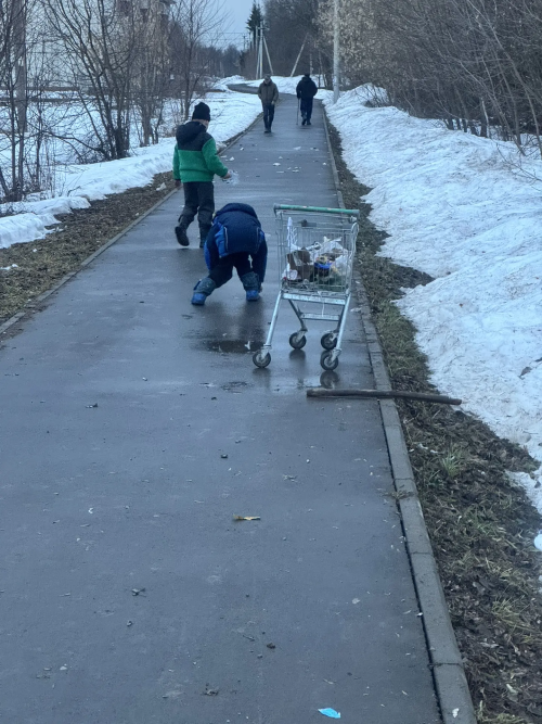 В Верхнем Услоне двое ребят убрали мусор на дорожке от магазина до своих домов