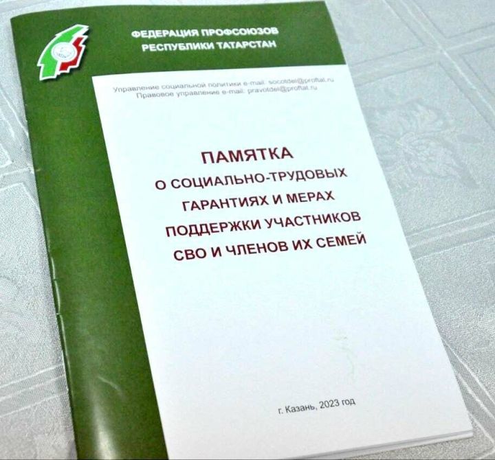 В Татарстане создана памятка о всех мерах поддержки бойцов СВО и членов их семей