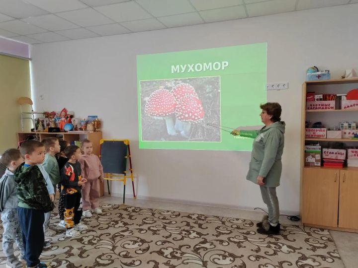 Балалар гөмбәләрнең төрләре белән таныштылар